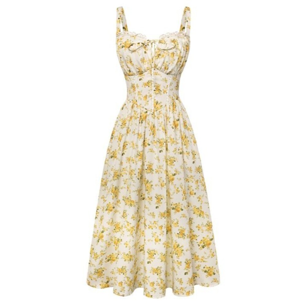 Scarlet Darkness Women 2026 Floral Corset Dress Summer Milkmaid Sundress Wedding
